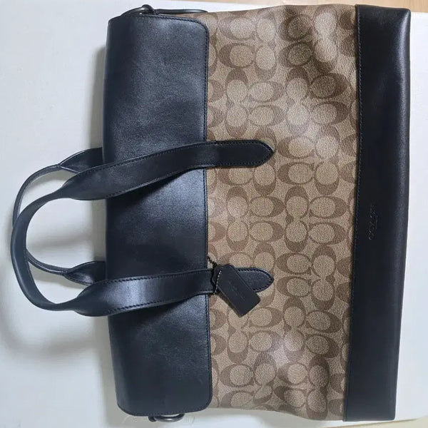 [BUNJANG] Coach Signature Shoulder Bag Brown/Black / 코치 시그니처 숄더백 브라운/블랙