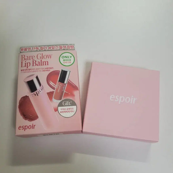 [BUNJANG] Espoir Bare Glow Lip Balm Pinch Rose + Glaze Mini Set with Mirror / (미개봉.거울증정)에스쁘아 베어 글로우 립밤 핀치로즈+글레이즈 미니 세트