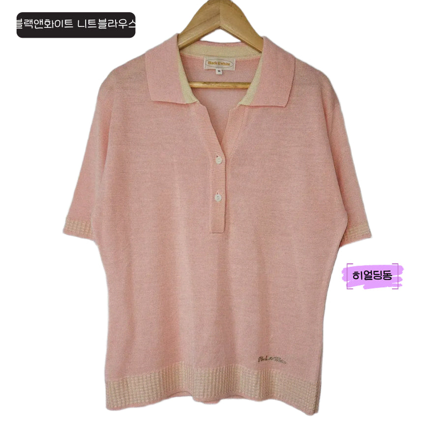 [BUNJANG] Herdingdong Black and White Summer Knit Blouse / 딩동 :) 여름세일/M/블랙앤화이트 여름니트 블라우스_37