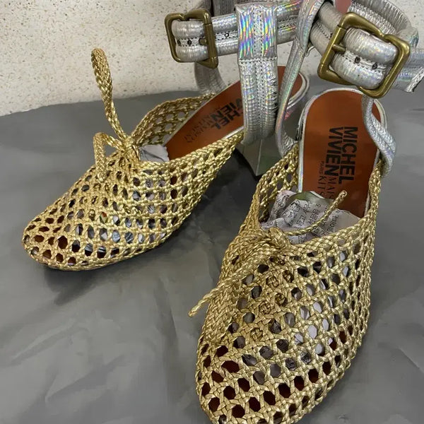 [BUNJANG] Mishael Vivien Maison Kitsuné Weaving Straph Sandal / (35)미쉘비비엔 메종 키츠네 샌들.위빙.스투랩.구두