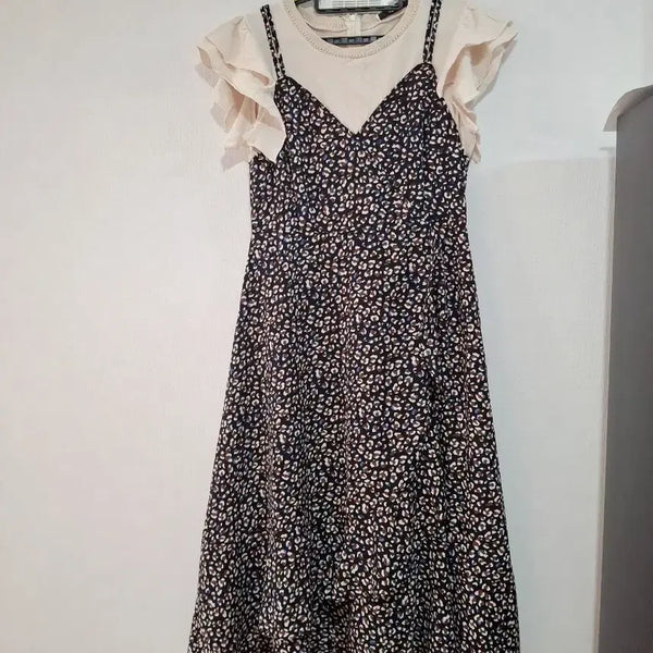 [BUNJANG] Leopard Print Chiffon Long Dress / 호피무늬 쉬폰 롱 원피스