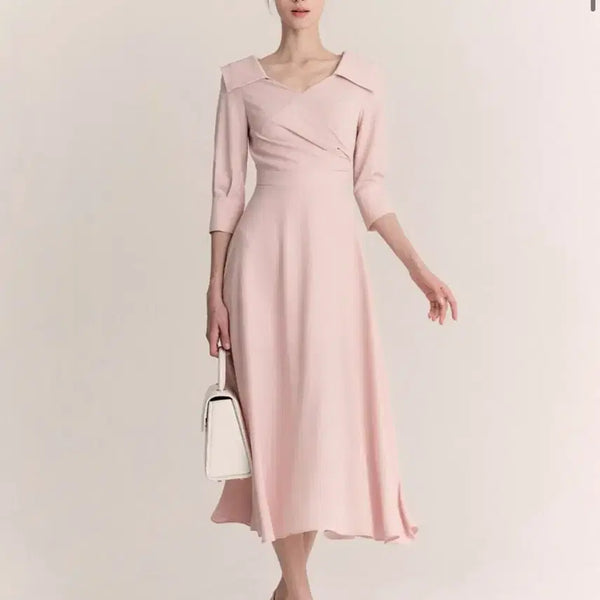 [BUNJANG] Grace U Diamant Wrap Dress Pink / 그레이스유 디아망 원피스 핑크 랩 Diamant 하객룩 상견례