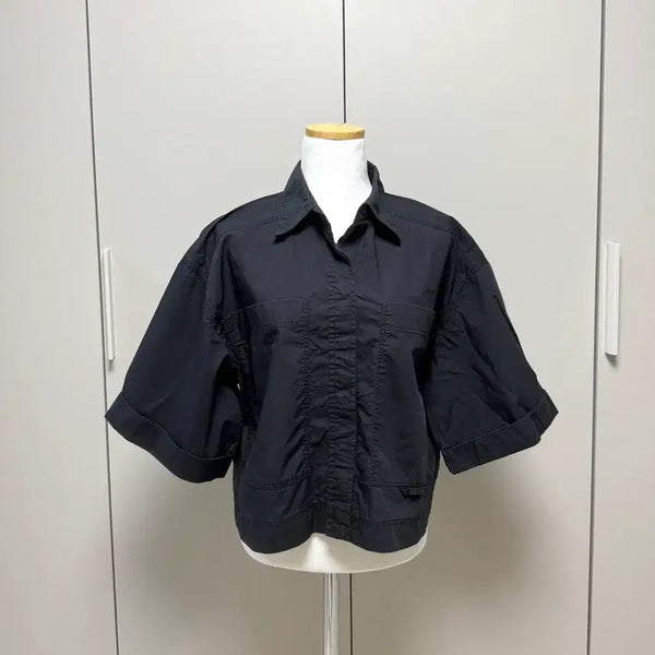 [BUNJANG] ZARA Cropped Shirt Black Size S / ZARA 자라 크롭셔츠 S