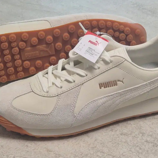 [BUNJANG] Puma Army Trainer Rider Beige/Gold Suede Leather Sneakers 270mm / 퓨마 아미 트레이너 라이더 270mm(265)