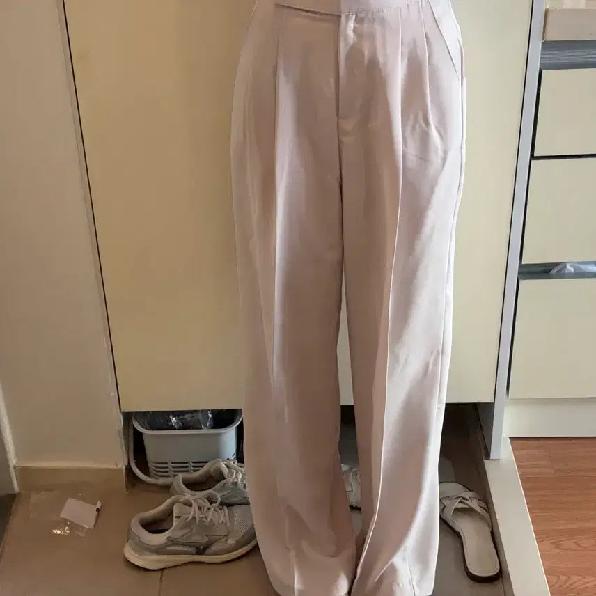 [BUNJANG] Mimood High-Waisted Two-Pleat Beige Long Slacks / 러브썸원 s 하이웨스트 투핀턱 베이지 롱 슬랙스 미무드 삐뽕언니 베니토