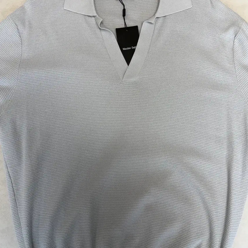 [BUNJANG] Massimo Dutti Cotton Knit V-Neck Polo Shirt XL / [새상품] 마시모두띠 코튼 니트 V넥 폴로 셔츠 XL