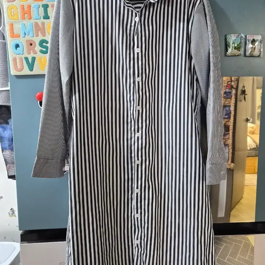 [BUNJANG] Stripe Long Shirt / 스트라이프 롱셔츠