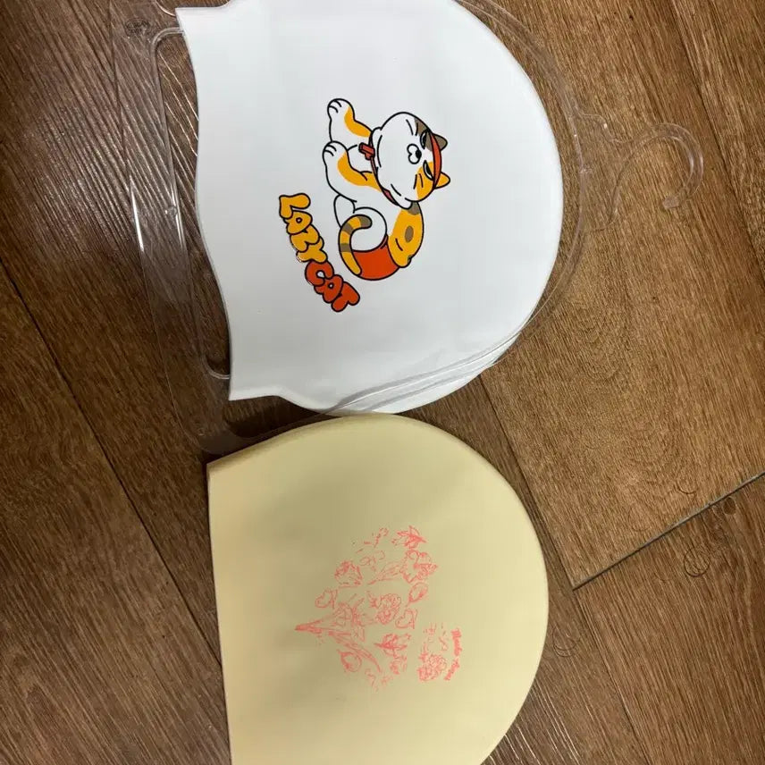 [BUNJANG] Lazycat Flower Pattern Swimming Caps Set of 2 / 새상품)수영모 2개 세트 (Lazycat / 꽃무늬)