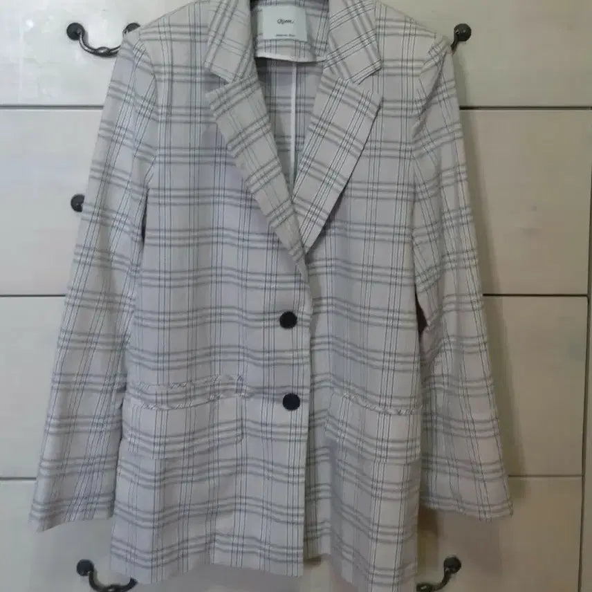 [BUNJANG] Roem Check Pattern Beige Jacket / 로엠 체크 패턴 자켓 베이지