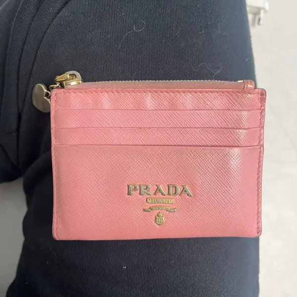 [BUNJANG] Prada Saffiano Leather Card Holder Pink / 프라다 카드 지갑 핑크
