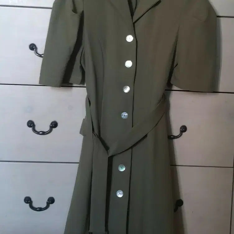 [BUNJANG] Mixxo Khaki Midi Dress with Belt Detail / 미쏘 원피스 카키색