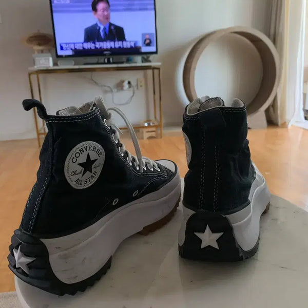 [BUNJANG] Converse Run Star Hike High Top Black Sneakers / 컨버스 런스타 하이크 하이탑 블랙