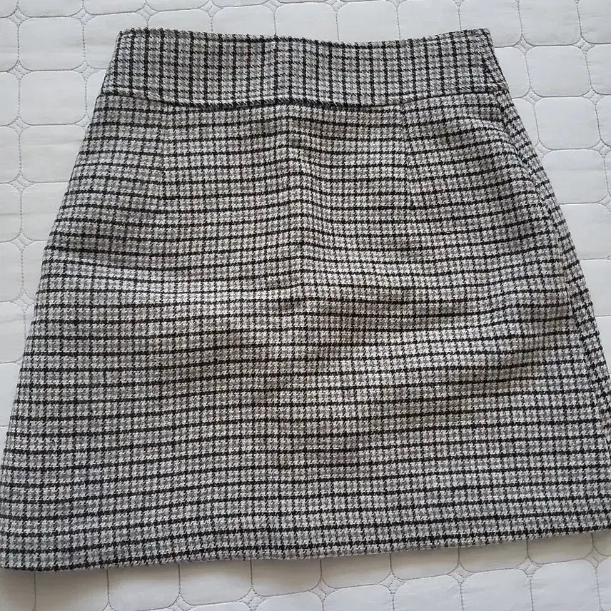 [BUNJANG] Brown Check Wool Skirt / 브라운 체크 모직 스커트