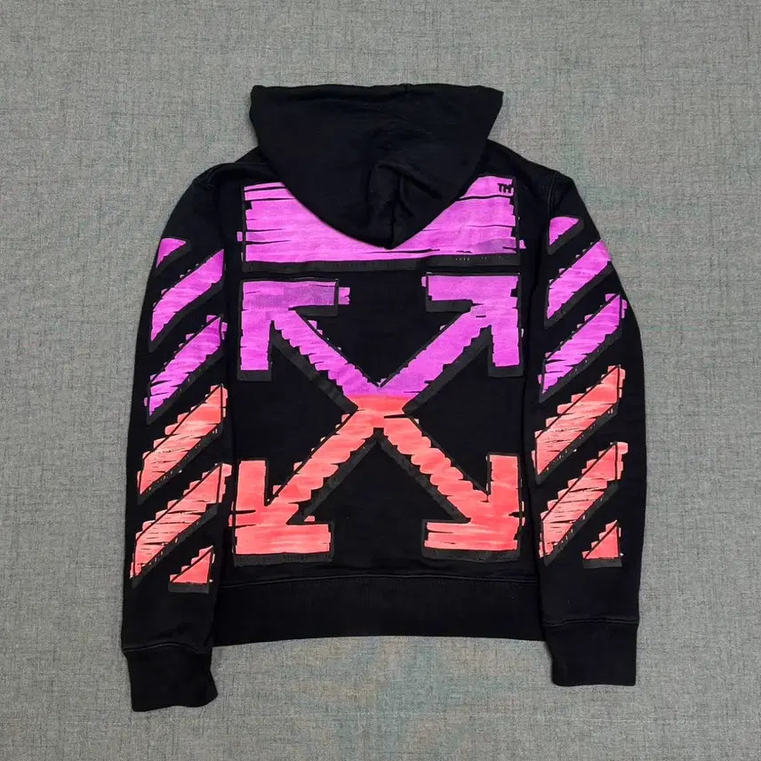 [BUNJANG] Off-White Marker Gradient Hoodie Black / 오프화이트 그라데이션 마카 마커 후드티 블랙