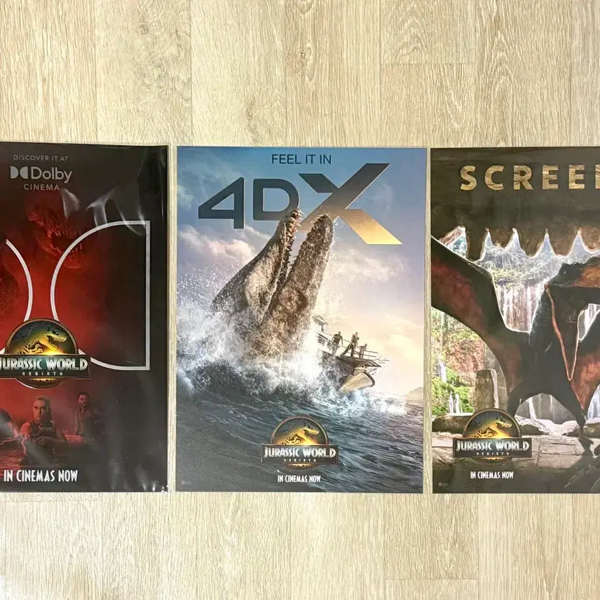 [BUNJANG] Jurassic World: Dominion Special Theater Poster Set (Dolby Cinema, 4DX, SCREENX) / <쥬라기 월드-새로운 시작> 특별관 포스터 3종 전종-돌비,4DX,SX