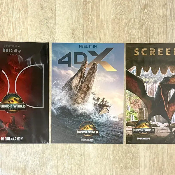 [BUNJANG] Jurassic World: Dominion Special Theater Poster Set (Dolby Cinema, 4DX, SCREENX) / <쥬라기 월드-새로운 시작> 특별관 포스터 3종 전종-돌비,4DX,SX