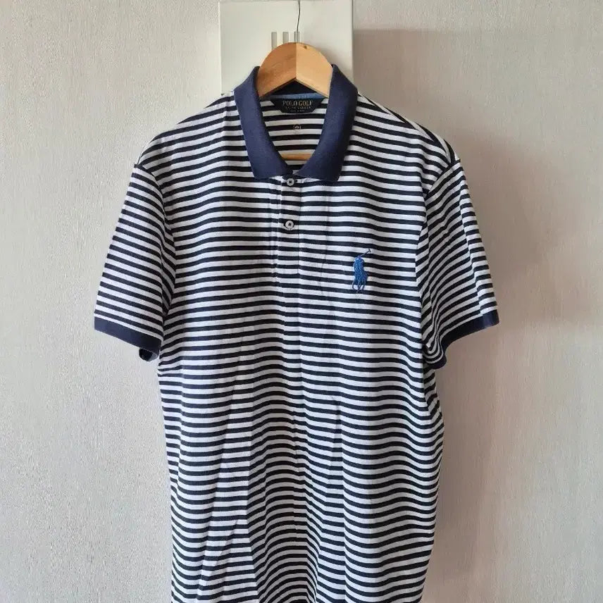 [BUNJANG] Polo Ralph Lauren Golf Striped Short Sleeve Polo Shirt Navy XL / 폴로 랄프로렌 골프 스트라이프 반팔 카라티 네이비 xl