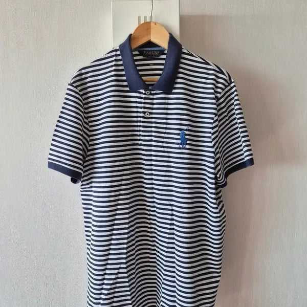 [BUNJANG] Polo Ralph Lauren Golf Striped Short Sleeve Polo Shirt Navy XL / 폴로 랄프로렌 골프 스트라이프 반팔 카라티 네이비 xl