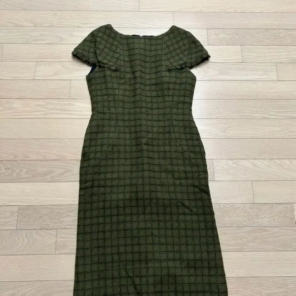 [BUNJANG] BEAMS Check Pattern Short Sleeve Midi Dress / 빔즈 체크 패턴 반팔 원피스