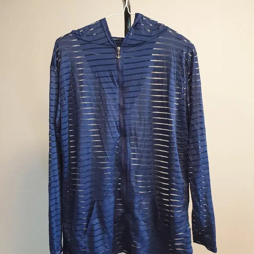 [BUNJANG] Women's Striped Mesh Windbreaker Jacket Navy XL / (새상품)네이비 여성 스트라이프 메쉬 바람막이 XL