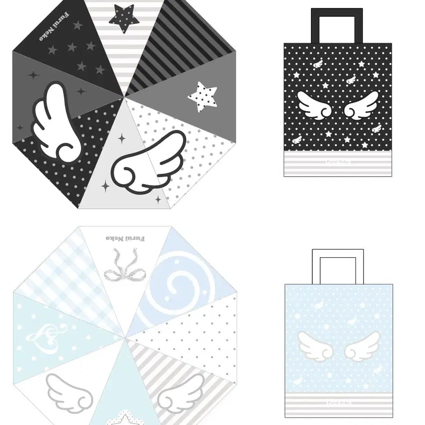 [BUNJANG] Subculture Jilie Style Angel Wing Umbrella (Pouch Included) / 서브컬쳐 지뢰계 천사날개 우양산 (파우치포함)