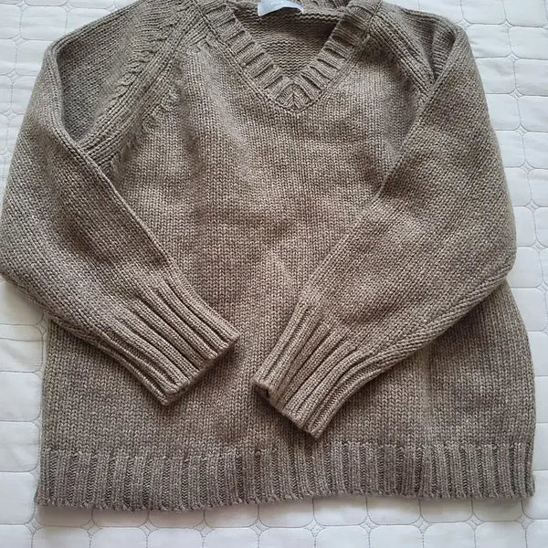 [BUNJANG] Brown V-Neck Knit / 브라운 브이넥 니트