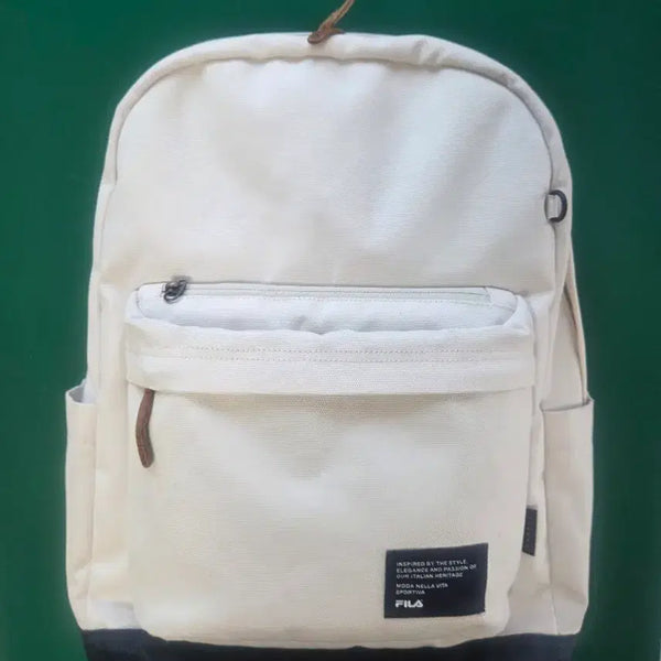 [BUNJANG] Fila Basic Backpack - Ivory / 휠라 아이보리 기본 백팩