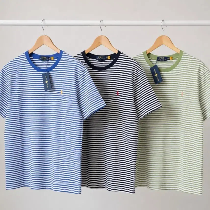 [BUNJANG] Polo Ralph Lauren Striped Short Sleeve T-Shirt (2XL) / 재고정리 특가 폴로 랄프로렌 스트라이프 반팔티 블루/네이비/그린 2xl