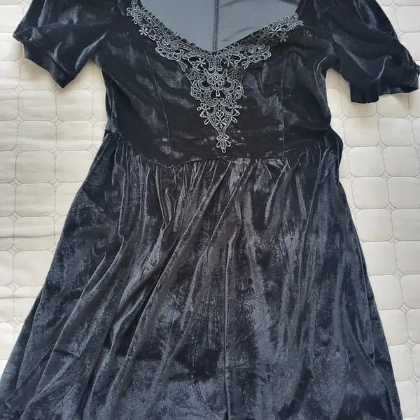 [BUNJANG] Goth Look Velvet Lace Dress / 고스룩 벨벳 레이스 원피스