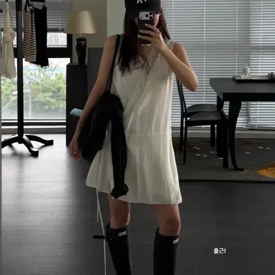 [BUNJANG] GED Lace Trim Wrap Dress / GED Lace trim wrap dress