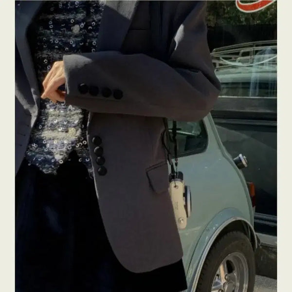 [BUNJANG] Seokookie Velvet Point Grey Jacket / 서쿠키 벨벳포인트 그레이 자켓s 판매합니다