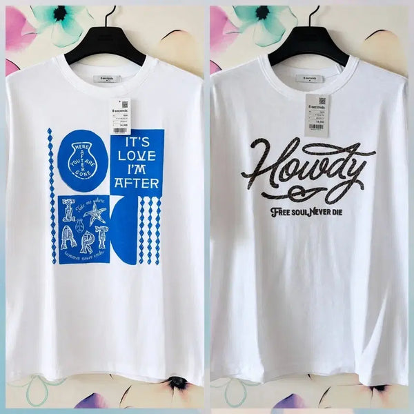 [BUNJANG] 8 Seconds Slub Cotton T-shirts Set of 2 / 에잇세컨즈 슬럽 면티 두 벌 100(택 새제품)
