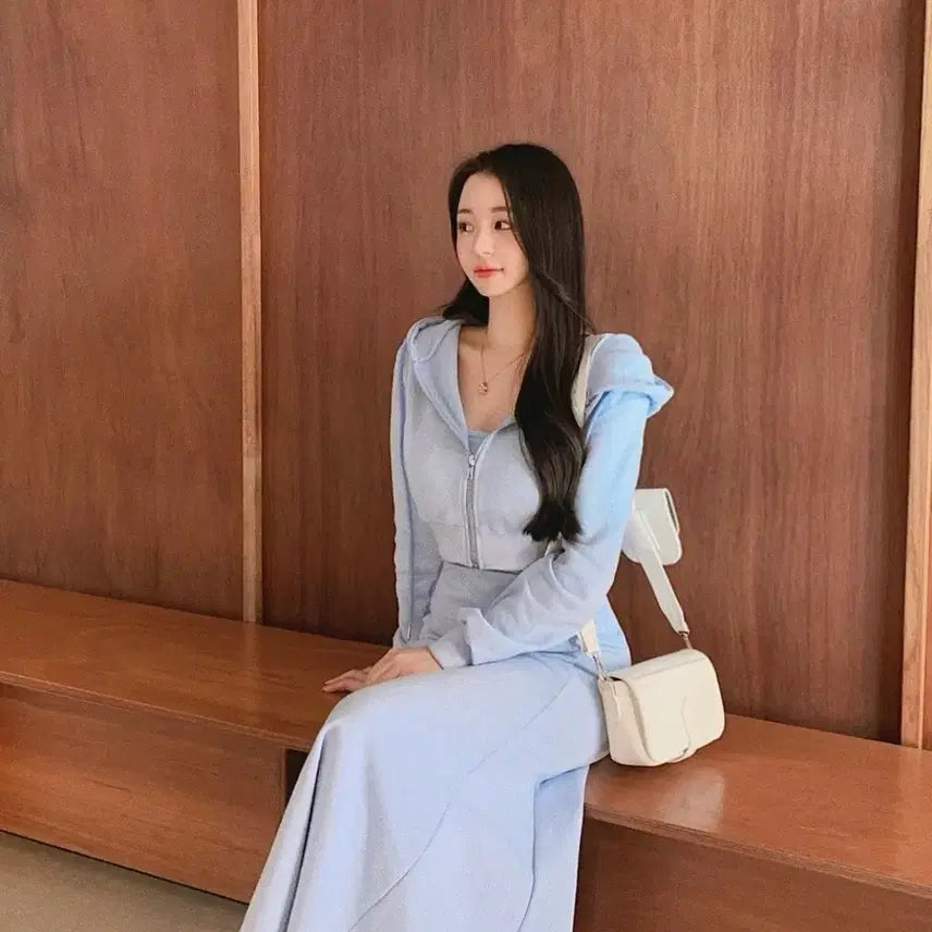 [BUNJANG] Matin Kim Training Dress Set Sky Blue / 메리몬드 트레이닝 원피스 세트 소라