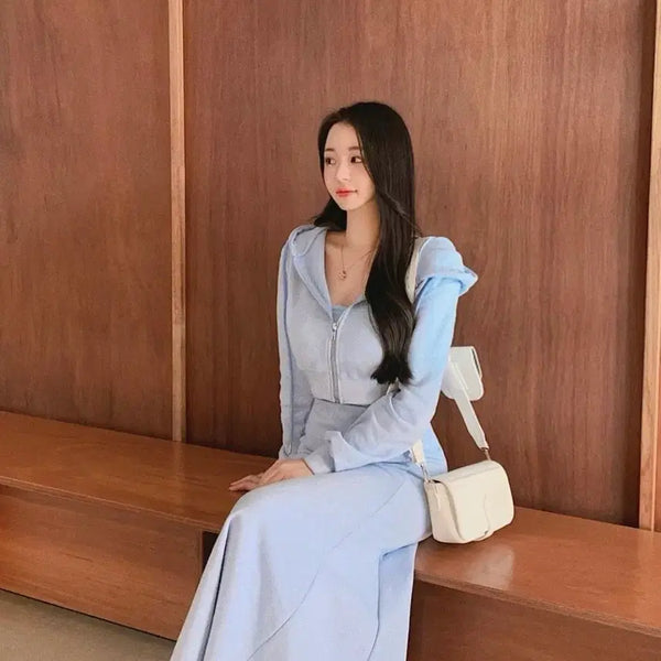 [BUNJANG] Matin Kim Training Dress Set Sky Blue / 메리몬드 트레이닝 원피스 세트 소라