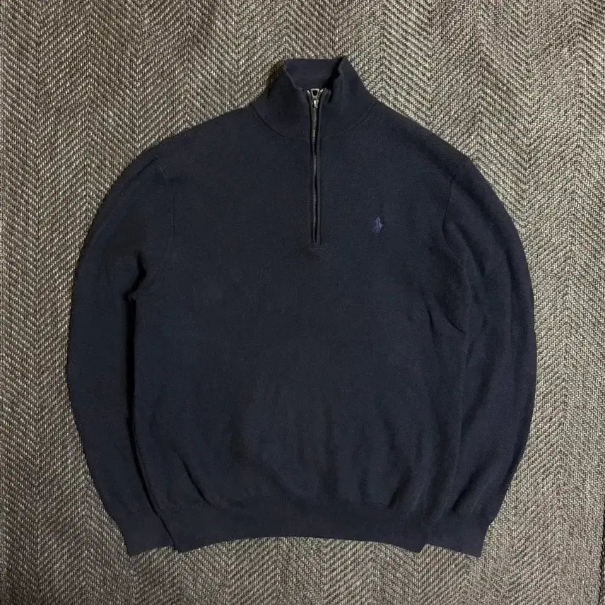 [BUNJANG] Polo Ralph Lauren Pima Cotton Half Zip Knit Sweater Navy / L 폴로 피마코튼 하프 집업 니트 스웨터 네이비