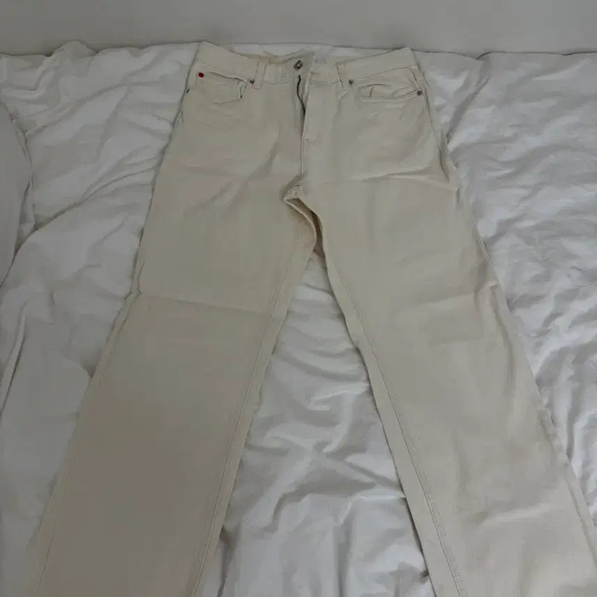 [BUNJANG] Hazzys Cream Straight Fit Jeans / [M] His 헤지스 크림진