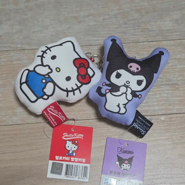 [BUNJANG] Sanrio Hello Kitty & Kuromi Plush Keyring / 헬로키티 쿠로미 인형 키링 빵빵키링