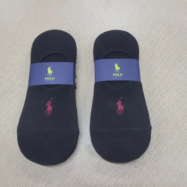 [BUNJANG] Polo Black Pony Embroidery Men's Ankle Socks - 10 Pair Pack / 폴로 검정 남자덧신 양말 10켤례