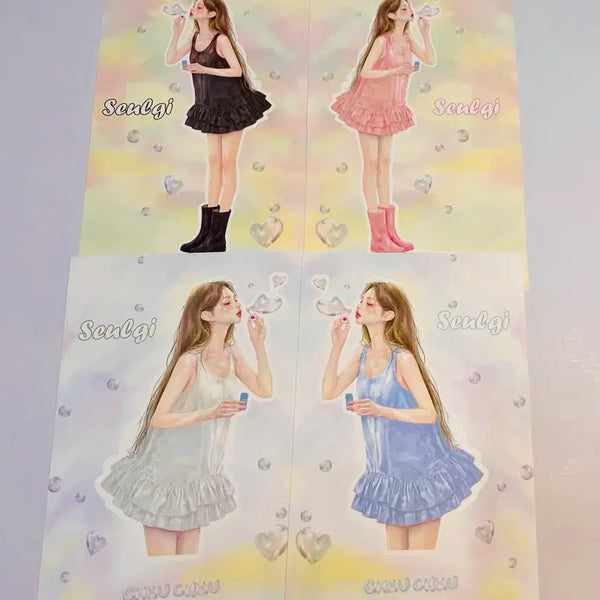 [BUNJANG] CHIUCHIU Seulgi Character Illustration Sticker Set / [인스]치유/CHIUCHIU 슬기 인물 일러스트 4종 SET
