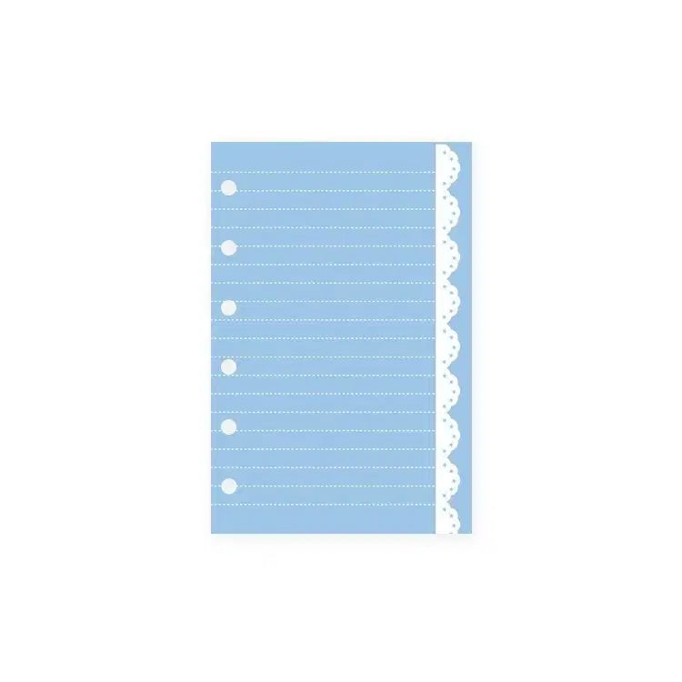 [BUNJANG] Baby Blue Lace A7 6-Ring Inserts (5 Sheets) / (재고1)정고이너사이드 베이비 블루 레이스 a7 6공 속지띵 마테띵
