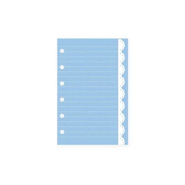 [BUNJANG] Baby Blue Lace A7 6-Ring Inserts (5 Sheets) / (재고1)정고이너사이드 베이비 블루 레이스 a7 6공 속지띵 마테띵