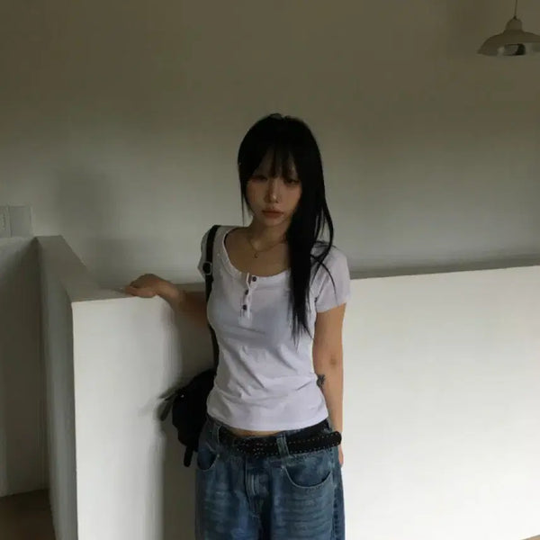 [BUNJANG] Iziz EE Hug Round T-Shirt / [새상품]이즈이즈 [ee] hug round t