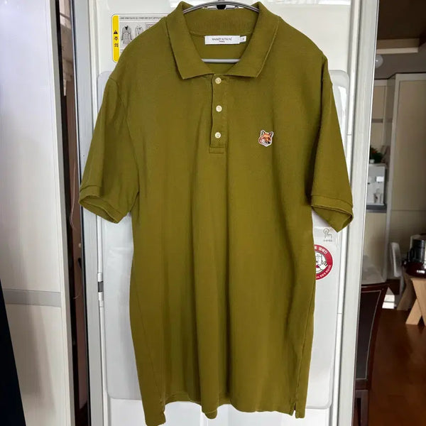 [BUNJANG] Maison Kitsuné Fox Head Polo Shirt XL Khaki / XL 메종키츠네 폭스헤드 PK카라티 카키
