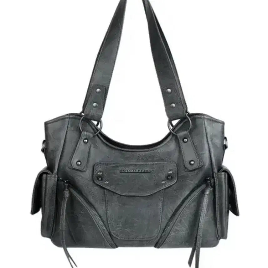 [BUNJANG] PLEASE FOLLOW x IWOOGAMA Studded Leather Shoulder Bag / 이우가마카라스 플리즈노팔로우 콜라보 스터티드 레더 숄더백