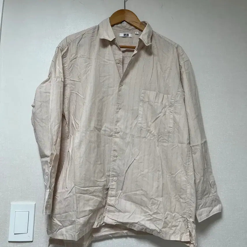 [BUNJANG] Uniqlo U Stripe Shirt (Pink, L) / 유니클로U 스트라이프 셔츠 (핑크, L)