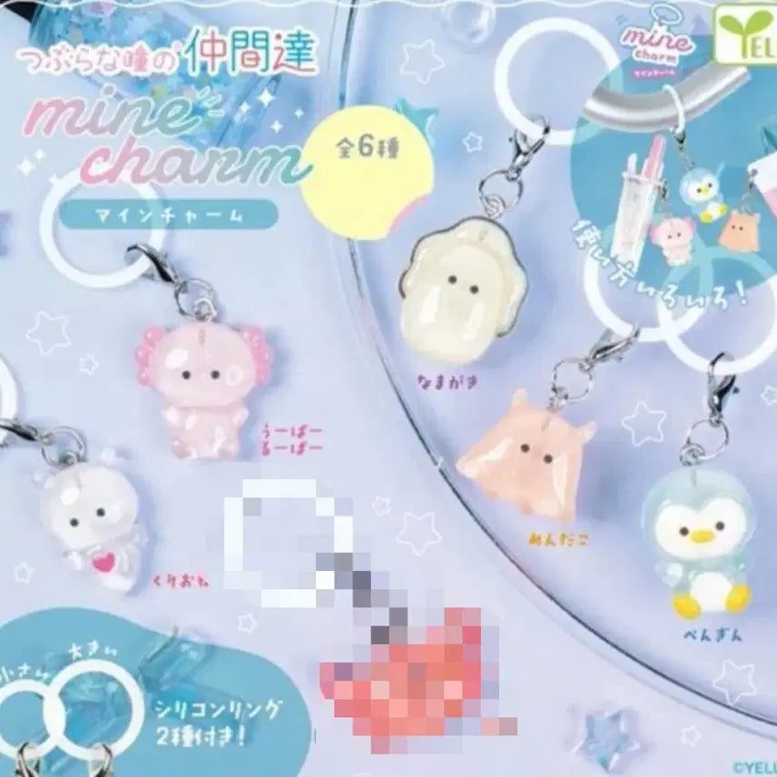 [BUNJANG] Marine Life Friends Charm Set / 동그란 눈 가진 바다생물 친구들 마인 참 메지루시
