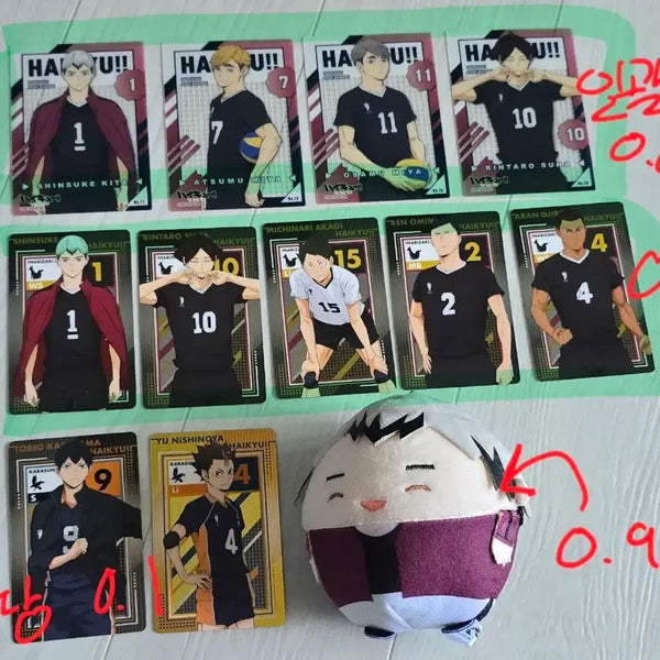 [BUNJANG] Haikyuu!! Inarizaki High Clear Cards & Fuwa Kokoring Set / 하이큐 이나리자키 위주 카드 키타 후와코코링
