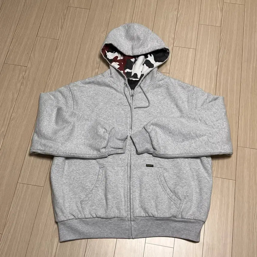 [BUNJANG] Supreme Reversible Work Zip-Up Hoodie Sweatshirt Ash Grey / 슈프림 리버시블 워크 집업 후드 스웨트셔츠 애쉬 그레이 - 25FW