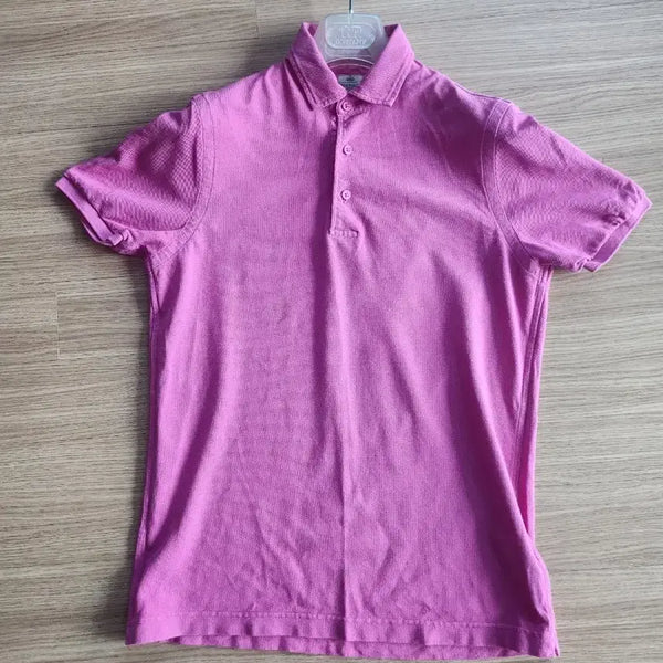 [BUNJANG] Borrelli Pink Pique Polo Shirt / 보렐리 Borrelli 핑크색 피케셔츠 폴로셔츠