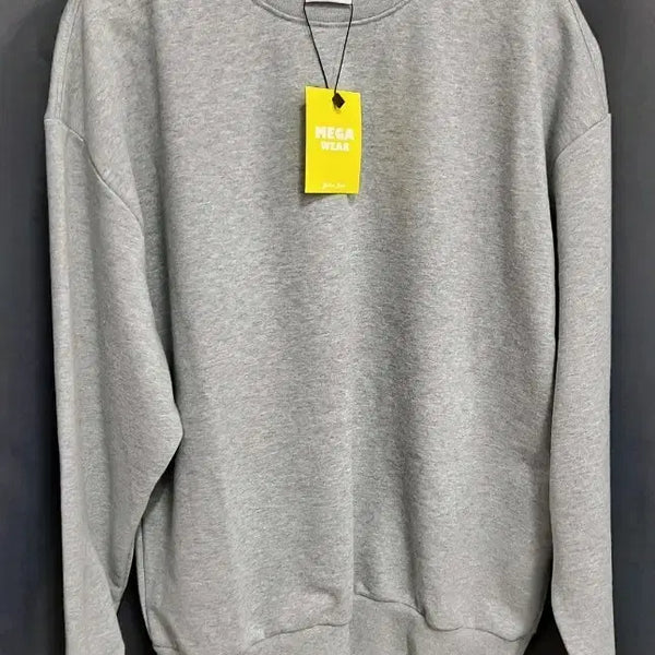[BUNJANG] Mega Wear Oversized Sweatshirt - Gray (Unisex) / 메가 웨어 오버핏 맨투맨 그레이 (공용)